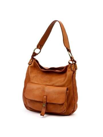 Damska Torebka Skórzana Brązowa VS 035 Na Ramię Przez Ramię Średnia