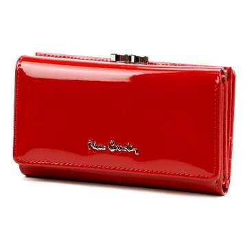 Portfel Damski Pierre Cardin 07 SHINY 108 Skórzany Czerwony
