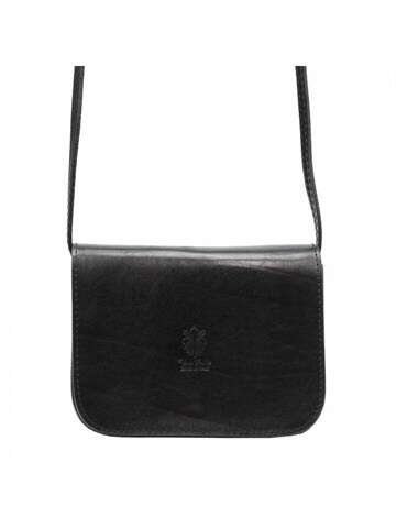 Torebka Damska Skórzana Florence 43 Czarna Listonoszka Naturalna Z Złotymi Okuciami