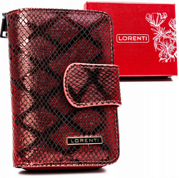 Błyszczący portfel damski ze skóry naturalnej Lorenti