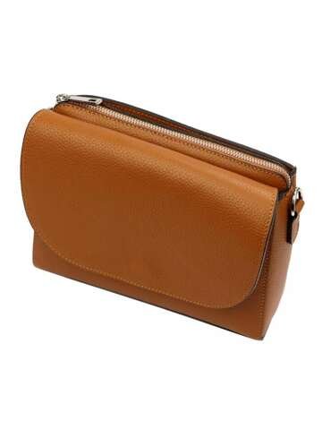 Torebka Damska Skórzana MiaMore 01-067 DOLLARO Camel-2 Listonoszka Beżowa