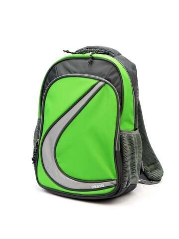 Plecak sportowy zielony Ormi 93500# duży unisex na szelkach A4 poliester