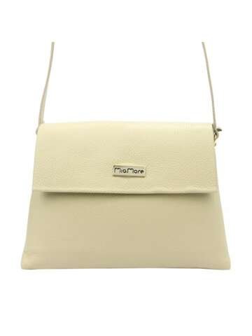 Torebka Damska Skórzana MiaMore 01-051 DOLLARO Beżowa Listonoszka Crossbody