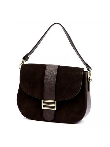 Damska Torebka Skórzana Luka 26-001 ciemny brąz