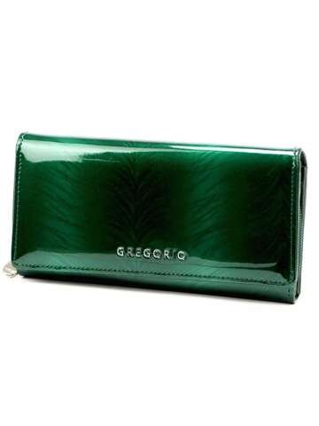 Portfel damski skórzany Gregorio FF-106 zielony z RFID STOP
