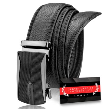 Pasek Skórzany Męski PIERRE CARDIN Czarny Certyfikat Automatyczny