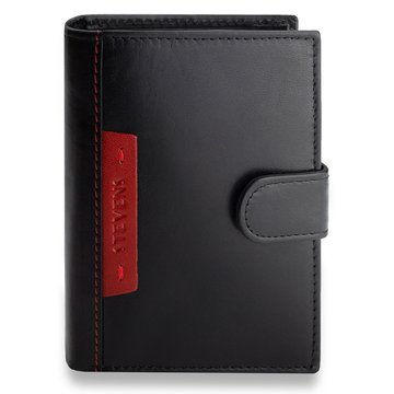 Portfel Męski Skórzany STEVENS Zapinany RFID Czarny PREMIUM