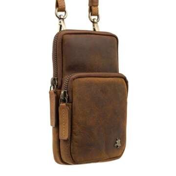 Brązowa Skórzana Torba Męska Visconti S-5 z Regulowanym Paskiem i Dwoma Zewnętrznymi Kieszeniami