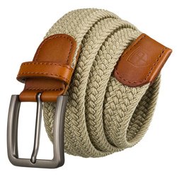 Beżowy, parciany pasek męski do spodni - Peterson