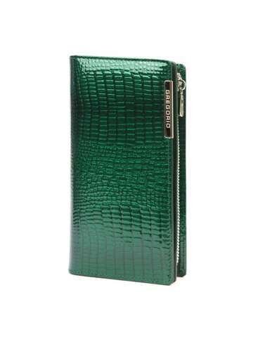 Portfel Damski Gregorio GF124 Skórzany Zielony z Funkcją RFID Secure