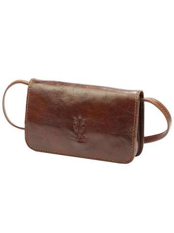 Damska Torebka Skórzana Florence 107 TAMP Brązowa Listonoszka Crossbody