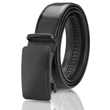 Elegancki pasek męski Stevens skóra naturalna, czarny, automatyczna klamra