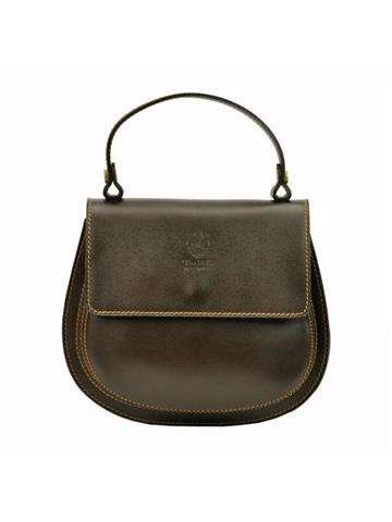 Torebka Damska Gregorio 511 Skóra Naturalna Ciemnobrązowa Elegancka z Dopinanym Paskiem