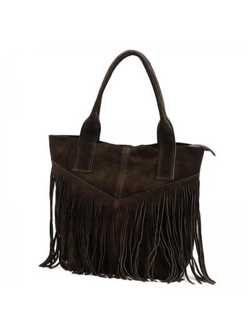 Damska Torebka Skórzana A4 Luka 25-012 ciemny brąz