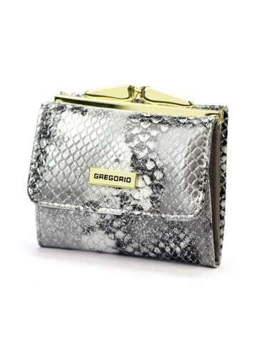 Skórzany portfel damski Gregorio SNR-126 popiel poziomy