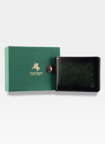 Visconti Portfel Męski Mały Skórzany AT63 Zielony