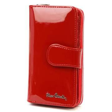 Portfel Damski Pierre Cardin 07 SHINY 116 Czerwony Skóra Naturalna Lakierowana