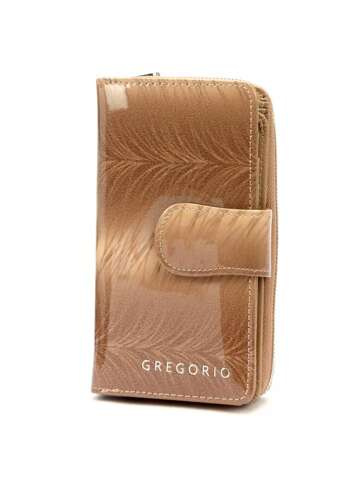 Damski skórzany portfel Gregorio FF-116 taupe z funkcją RFID Secure