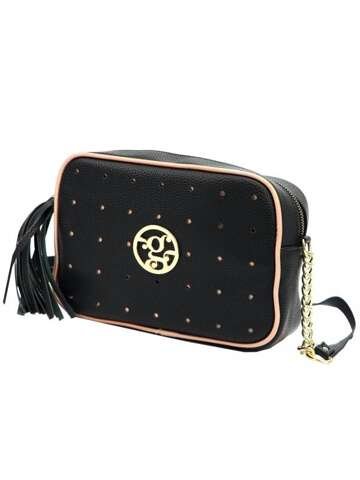 Damska torebka eko Gregorio SI1159 czarna na ramię z brelokiem