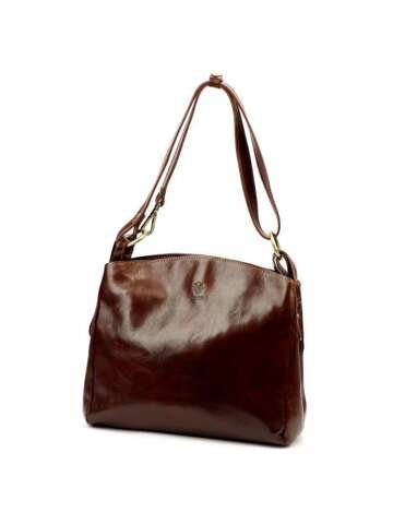 Damska Torebka Skórzana Florence 55 na Ramię Brązowa Średnia