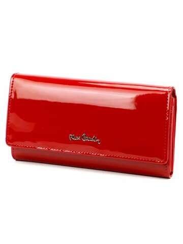 Portfel Damski Pierre Cardin 07 SHINY 100 Skórzany Lakierowany Czerwony