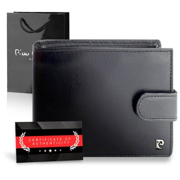 Pierre Cardin Elegancki Skórzany Portfel Męski z Ochroną RFID Torebką Prezentową i Certyfikatem