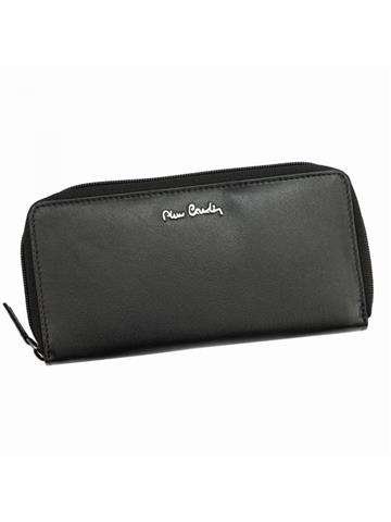 Portfel Damski Pierre Cardin TILAK92 2201 Skóra Naturalna Czarny Poziomy Duży