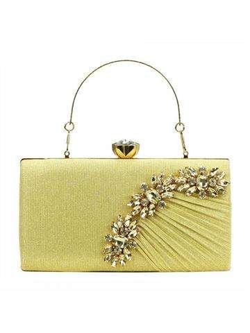 Torebka Damska Jessica 9065 Eko-Skóra Złota Kopertówka Wieczorowa z Dopinanym Paskiem