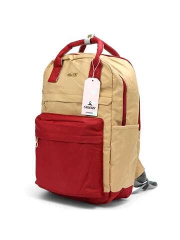 Torebka ekologiczna A4 Ormi 99247# ciemny beż + czerwony