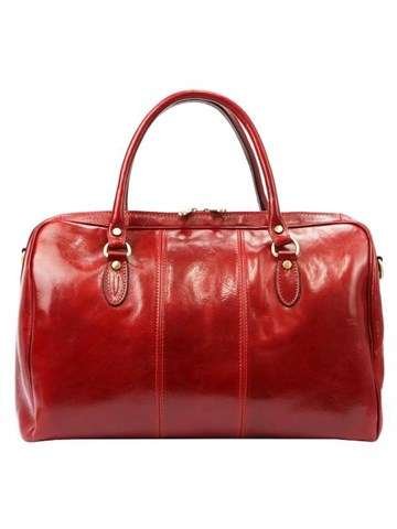 Torba Podróżna Gregorio 132 Skórzana Czerwona Duża z Dopinanym Paskiem
