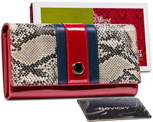 Elegancki portfel damski z wężowym wzorem Peterson