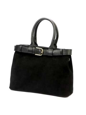 Torebka Damska Luka 24-053 Skórzana Czarna - Średnia z Paskiem Regulowanym