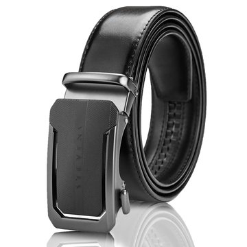 Elegancki pasek męski Stevens skóra naturalna, czarny, automatyczna klamra