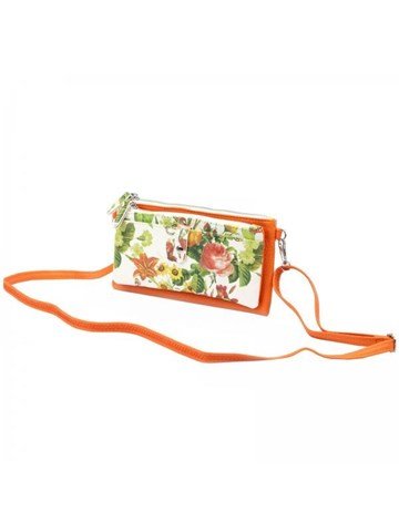 Torebka Damska Paolo Bags Z-2031 Pomarańczowa Eko-skóra Mała Zamykana na Zamek Srebrne Okucia