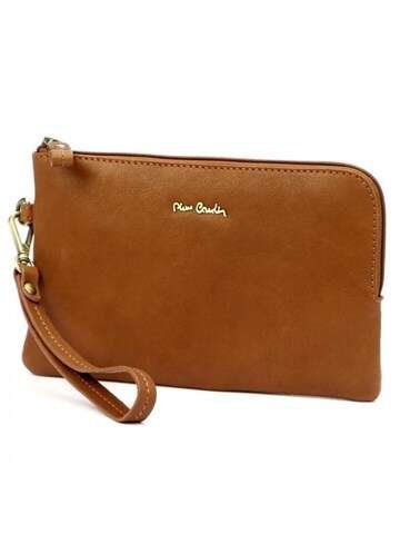 Saszetka Męska Pierre Cardin Tilak Camel Skóra Naturalna Z Złotymi Okuciami