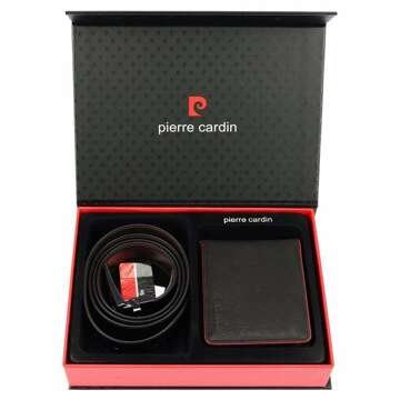 Zestaw Upominkowy Prezentowy Pierre Cardin Portfel Skórzany + Pasek Dwustronny 115cm ZG-78