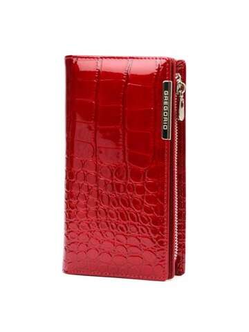 Portfel Damski Gregorio BC-124 Skórzany Czerwony z Zabezpieczeniem RFID