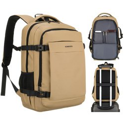 Duży plecak podróżny w kolorze khaki z miejscem na laptopa, dwukomorowy - Peterson