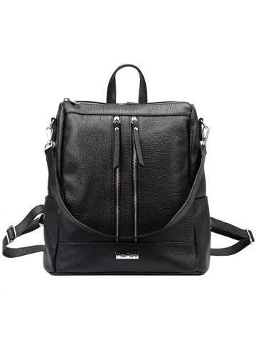 Plecak Skórzany MiaMore Dollaro Czarny Torebko-Plecak A4 z Regulowanymi Ramionami