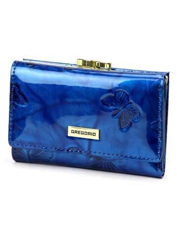 Portfel Damski Gregorio BTS-117 Skórzany Niebieski z Funkcją RFID Secure