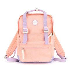 Pojemny, miejski plecak damski w różowo-fioletowym kolorze z kieszenią zewnętrzną - Himawari