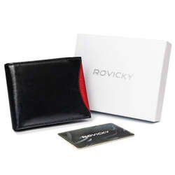 Portfel męski z naturalnej skóry licowej etui z okienkiem na zdjęcie