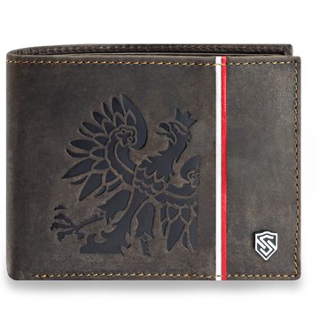Portfel Męski Skórzany STEVENS Patriotyczny Orzeł Flaga Godło Polska RFID