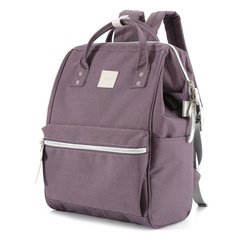 Fioletowy plecak zawieszony na regulowanych szelkach i zamykany suwakiem - Himawari