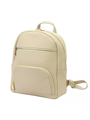 Beżowy skórzany plecak damski Luka 24-060 do ręki i na ramię