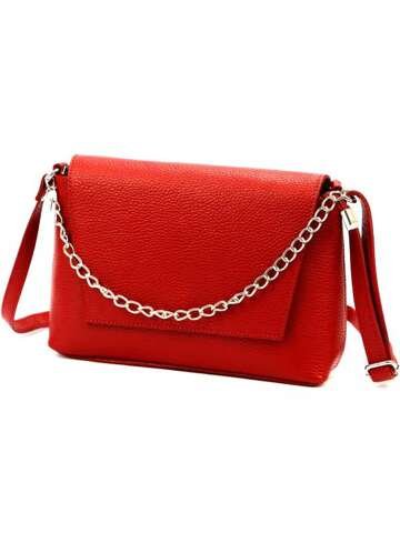 Torebka Damska Skórzana Luka 19-91 DOLLARO Czerwona Listonoszka Mała