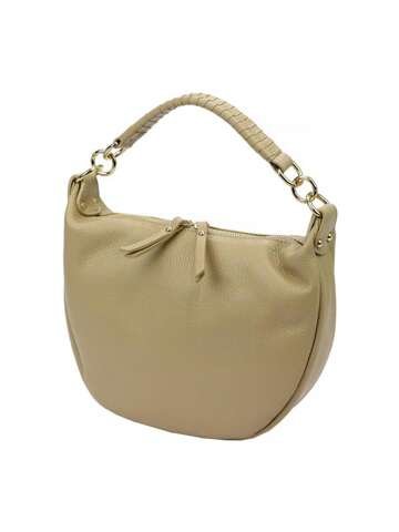 Torebka Damska Skórzana Luka 24-030 DOLLARO Ciemny Beż Listonoszka z Dopinanym Paskiem