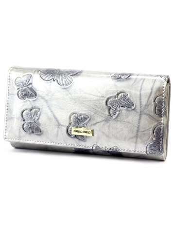 Portfel Damski Skórzany Gregorio BTS-102 Cream z Zabezpieczeniem RFID i Złotymi Okuciami