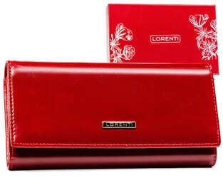 Elegancki skórzany portfel damski na zatrzask Lorenti