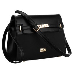 Czarna listonoszka damska wyposażona w nóżki ochronne - Peterson